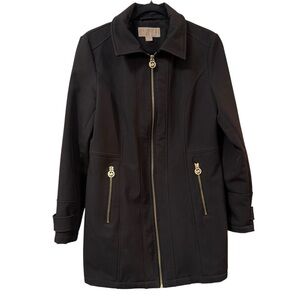 MICHAEL Michael Kors Black softshell zip coat trench size SMALL